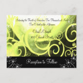 Christelijke huwelijksuitnodiging Green Cala Lily Uitnodiging Briefkaart (Achterkant)