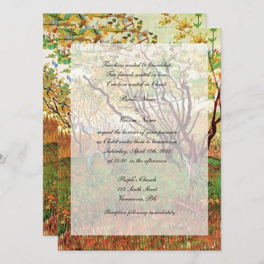 Christelijke huwelijksuitnodiging kaart (Voorkant / Achterkant)