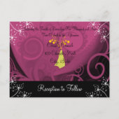 Christelijke huwelijksuitnodiging Plum Cala Lily Uitnodiging Briefkaart (Achterkant)