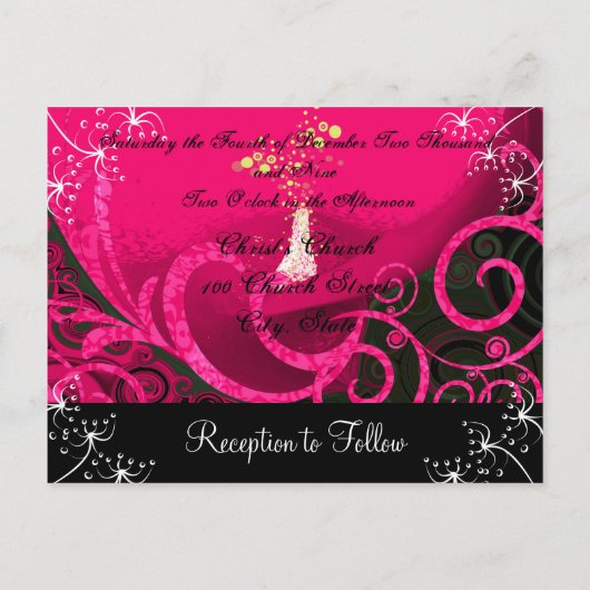 Christelijke huwelijksuitnodiging Rasberry Cala Li Uitnodiging Briefkaart (Achterkant)