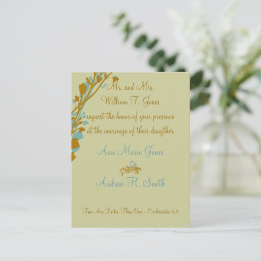 Christelijke huwelijksuitnodiging uitnodiging briefkaart (Staand voorkant)