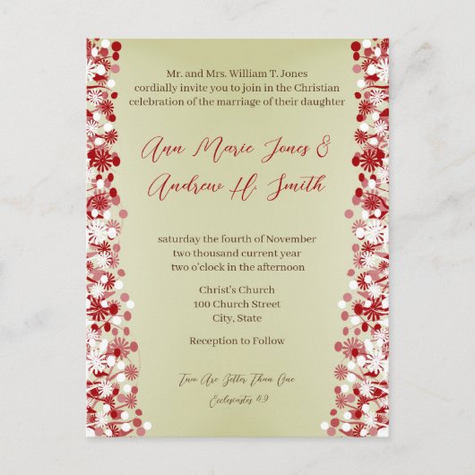 Christelijke huwelijksuitnodiging uitnodiging briefkaart (Voorkant)