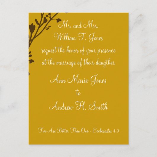 Christelijke huwelijksuitnodiging uitnodiging briefkaart (Voorkant)