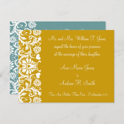 Christelijke huwelijksuitnodiging uitnodiging briefkaart (Voorkant / Achterkant)