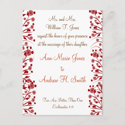 Christelijke huwelijksuitnodiging uitnodiging briefkaart (Voorkant)