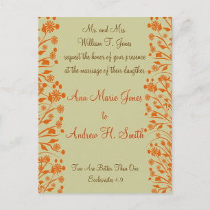 Christelijke huwelijksuitnodiging uitnodiging briefkaart