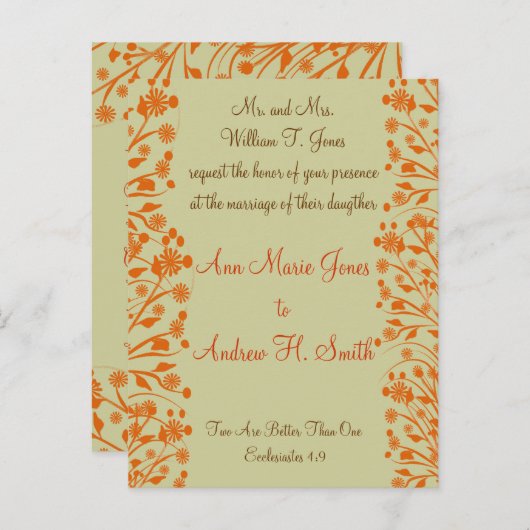 Christelijke huwelijksuitnodiging uitnodiging briefkaart (Voorkant / Achterkant)