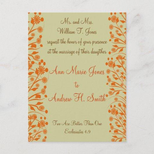 Christelijke huwelijksuitnodiging uitnodiging briefkaart (Voorkant)