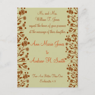 Christelijke huwelijksuitnodiging uitnodiging briefkaart