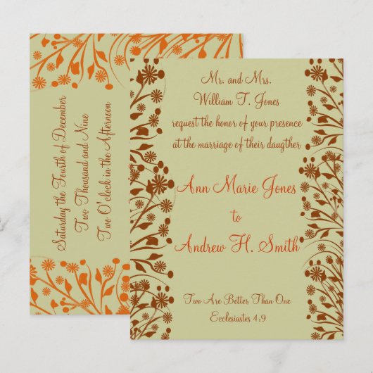 Christelijke huwelijksuitnodiging uitnodiging briefkaart (Voorkant / Achterkant)