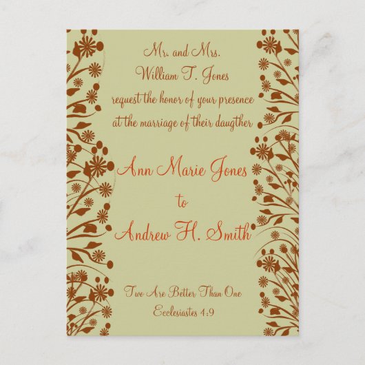 Christelijke huwelijksuitnodiging uitnodiging briefkaart (Voorkant)