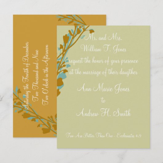 Christelijke huwelijksuitnodiging uitnodiging briefkaart (Voorkant / Achterkant)