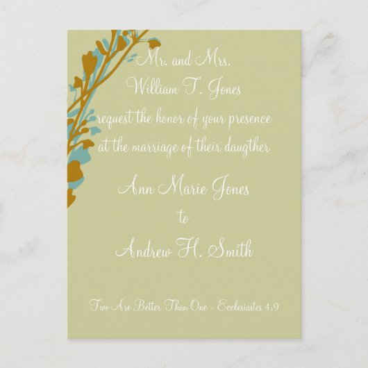 Christelijke huwelijksuitnodiging uitnodiging briefkaart (Voorkant)