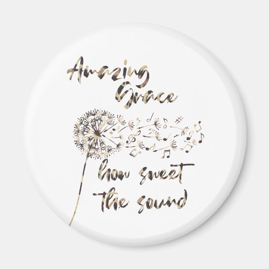 Christelijke Hymn; Amazing Grace Quote Magneet (Voorkant)