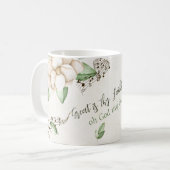 Christelijke Hymn Magnolia Script Waterverf Koffiemok (Voorkant links)