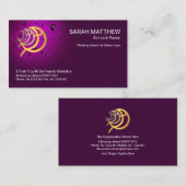 Christelijke Ichthus Royal Paars Waters Pastor Visitekaartje (Voorkant / Achterkant)