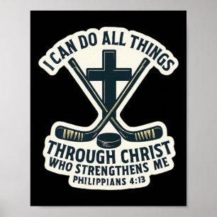 Christelijke IJshockey Bijbelvers Citaat Filippenz Poster