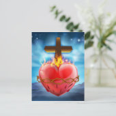 Christelijke illustratie Sacred Heart Briefkaart (Staand voorkant)