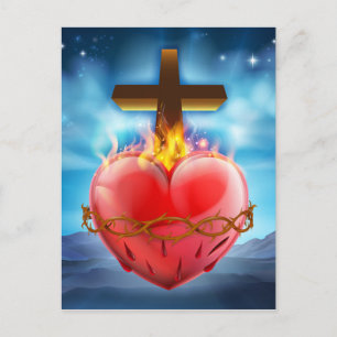 Christelijke illustratie Sacred Heart Briefkaart