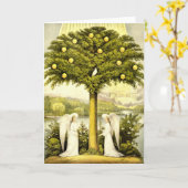  Christelijke illustratie van de levensboom 1892 Kaart (Gele Bloem)