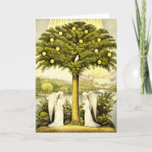 Christelijke illustratie van de levensboom 1892 Kaart