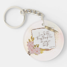 Christelijke ingeschreven Schrift Elegant Goud Gli Sleutelhanger