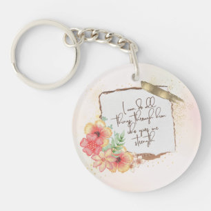 Christelijke ingeschreven Schrift Elegant Goud Gli Sleutelhanger