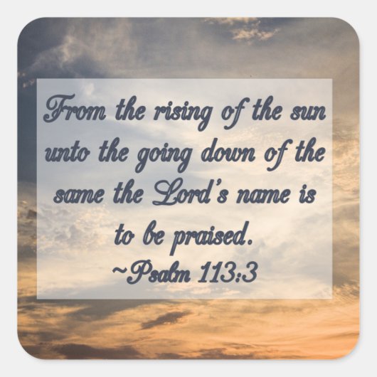 Christelijke inspiratie-scripts Psalms Vierkante Sticker (Voorkant)