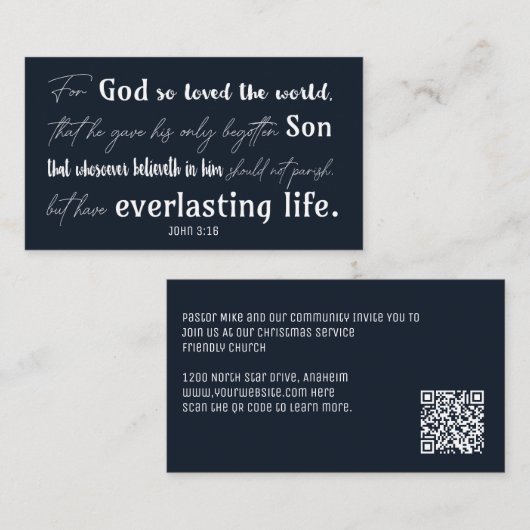 Christelijke Inspirerend Bijbelkerk Kerst Visitekaartje (Voorkant / Achterkant)