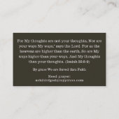 Christelijke Inspirerend bijbelse religieuzen Visitekaartje (Achterkant)