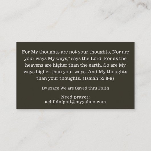 Christelijke Inspirerend bijbelse religieuzen Visitekaartje (Achterkant)