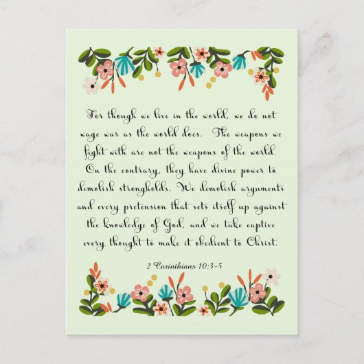 Christelijke inspirerend kunst - 2 Korintiërs 10:3 Briefkaart (Voorkant)