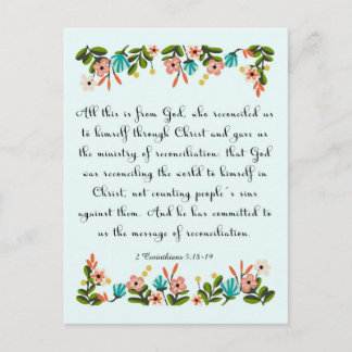 Christelijke inspirerend kunst - 2 Korintiërs 5:18 Briefkaart