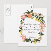 Christelijke inspirerend kunst - Filippijnen 1:6 Briefkaart (Voorkant / Achterkant)