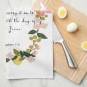 Christelijke inspirerend kunst - Filippijnen 1:6 Theedoek (Quarter Fold)