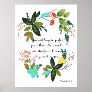 Christelijke inspirerend kunst - Isaiah 26:3 Poster