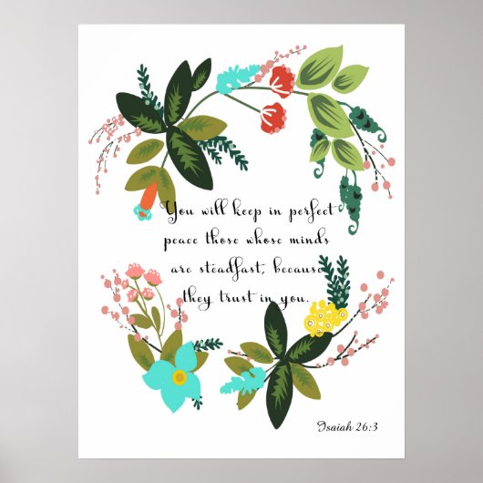 Christelijke inspirerend kunst - Isaiah 26:3 Poster (Voorkant)