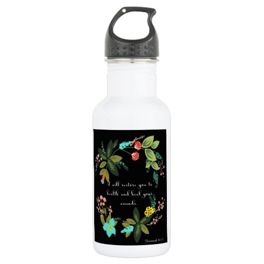 Christelijke inspirerend kunst - Jeremiah 30:17 Waterfles (Voorkant)