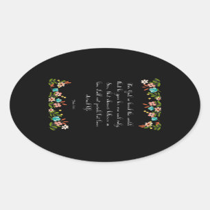 Christelijke inspirerend kunst - John 3:16 Ovale Sticker
