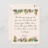 Christelijke inspirerend kunst - Mattheüs 6:6 Briefkaart (Voorkant / Achterkant)