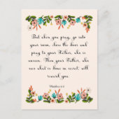 Christelijke inspirerend kunst - Mattheüs 6:6 Briefkaart (Voorkant)