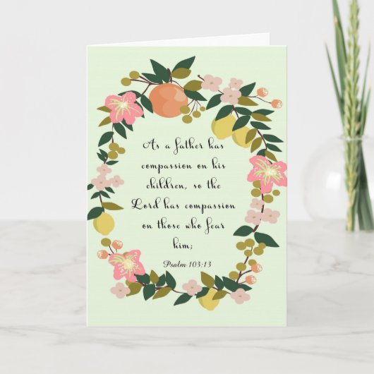 Christelijke inspirerend kunst - Psalm 103:13 Feestdagen Kaart (Voorkant)