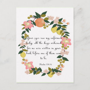Christelijke inspirerend kunst - Psalm 139:16 Briefkaart