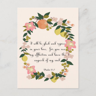 Christelijke inspirerend kunst - Psalm 31:7 Briefkaart
