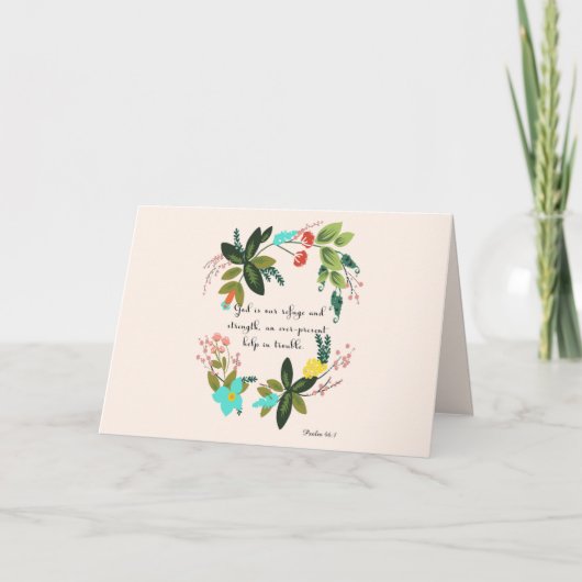 Christelijke inspirerend kunst - Psalm 46:1 Feestdagen Kaart (Voorkant)