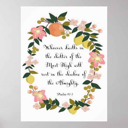 Christelijke inspirerend kunst - Psalm 91:1 Poster (Voorkant)