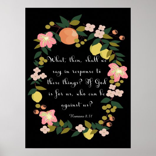Christelijke inspirerend kunst - Romeinen 8:31 Poster (Voorkant)