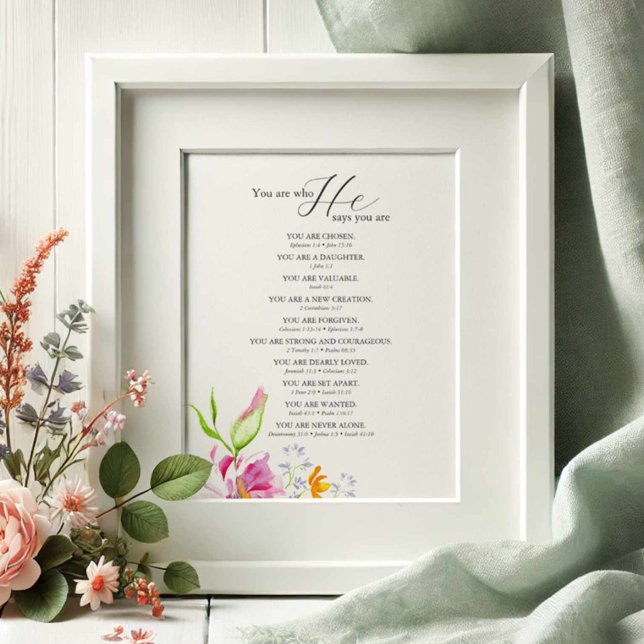 Christelijke Inspirerend quotes voor vrouwen (Faith based gifts for her bible verses and watercolor flowers by Victoria Grigaliunas DoTellABelle )