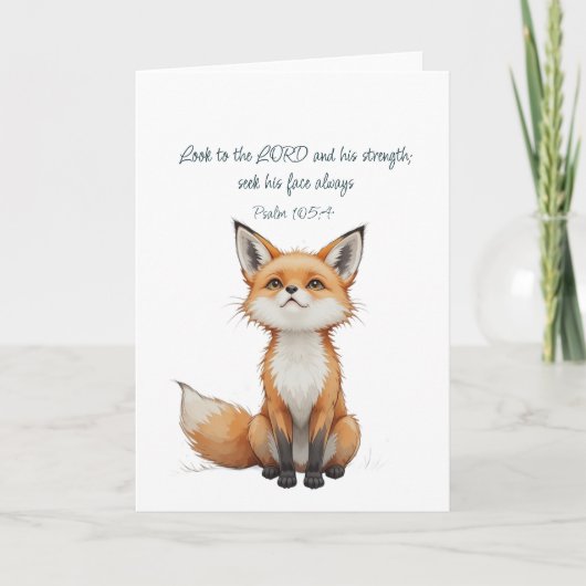 Christelijke Inspirerende Quote Psalm 105:4 Vos Sc Kaart (Voorkant)
