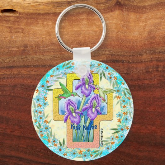 Christelijke Iris Cross sleutelhanger (Voorkant)
